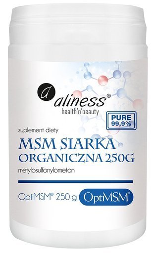 Siarka Organiczna Opti MSM 250g - Aliness
